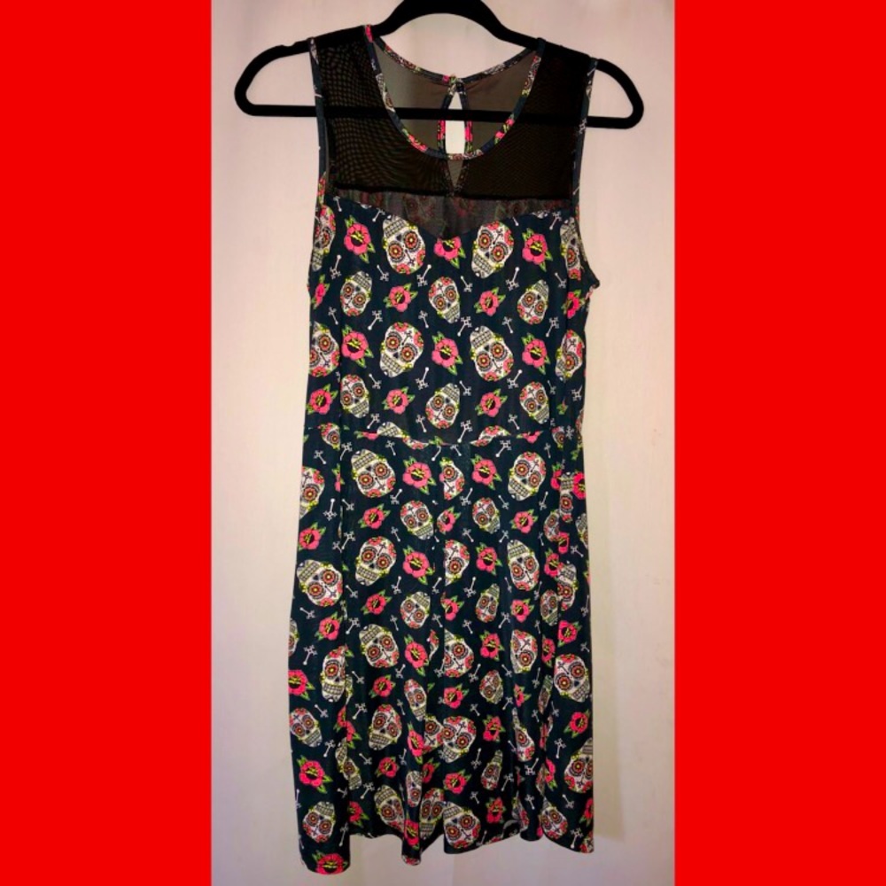 HOT TOPIC SUGAR SKULL DRESS L